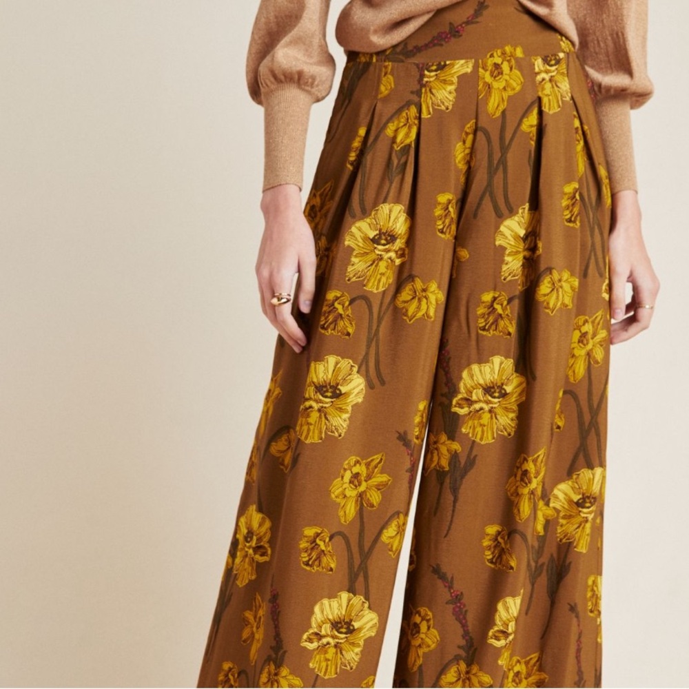 Anthropologie Maeve Terrace Floral Pants - Picture 2 of 14